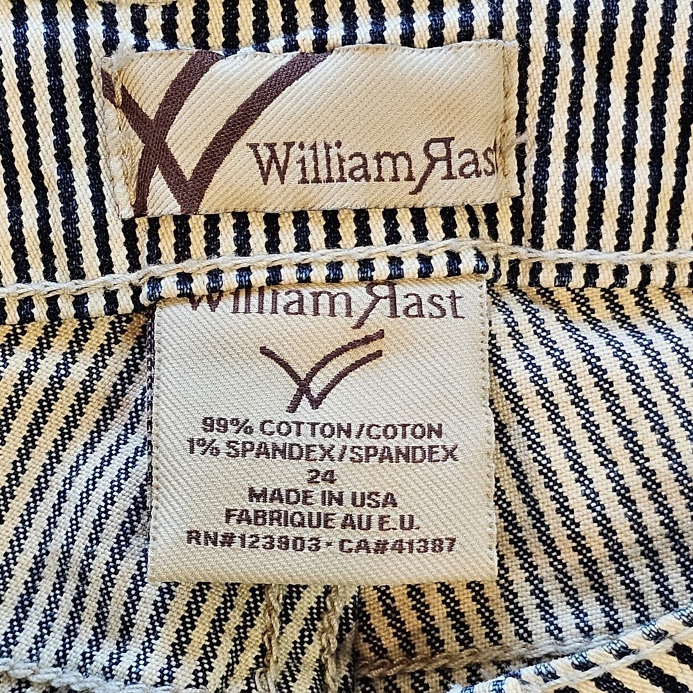 WILLIAM RAST Denim SCARLET SHORTS Striped Rolled Cut-Off Made In USA Size 24‎ - Picture 5 of 11
